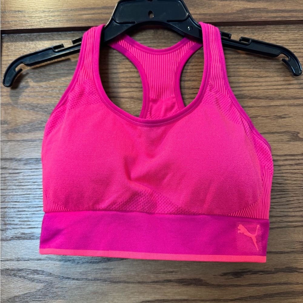 Puma Hot Pink Racerback Seamless Sports Bra